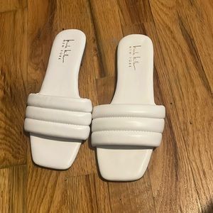 White sandals